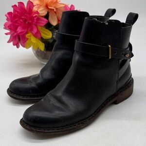 rag & bone Black Leather Ankle Booties with Buckle As Is Size 7.5 BAB9458K